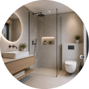 Modernes Badezimmer mit Dusche und Sanitärinstallationen von D. Dobric IGT in Wien