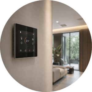 Smart-Home-Steuerung für moderne Gebäudetechnik in einem Wohnobjekt in Wien
